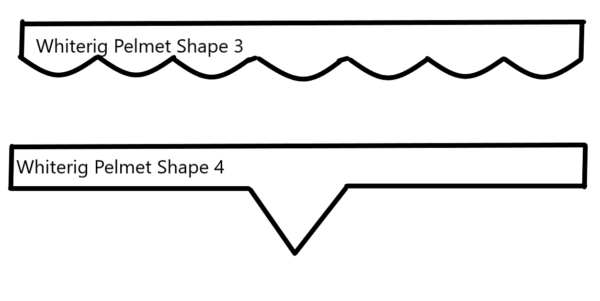 Whiterig Truck Curtains - Pelmet shape 3 and shape 4 diagram.