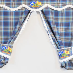 made to order truck curtains in blue check