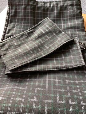 Whiterig basic cab curtain set in green and black check