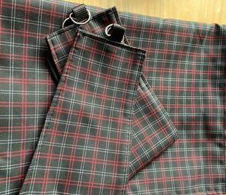 Whiterig Red and black check basic curtain set