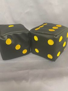 Whiterig black leatherette hanging dice